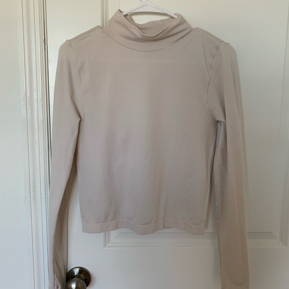 Cream Turtleneck Layering Top